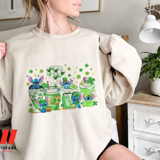 Stitch Coffee Lilo And Stitch Disney St Patricks Day Sweatshirt, Cheap St Patricks Day Gifts