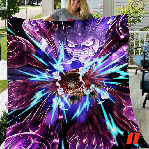 Luffy Gear 4 Gomu Gomu No Kong Gun One Piece Anime Blanket, One Piece Merchandise