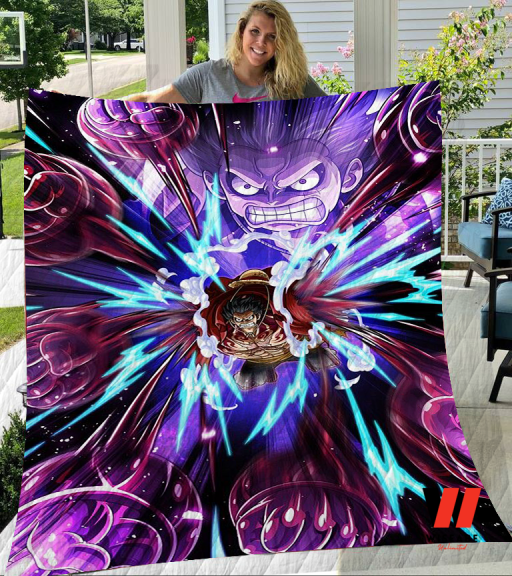 Luffy Gear 4 Gomu Gomu No Kong Gun One Piece Anime Blanket, One Piece Merchandise