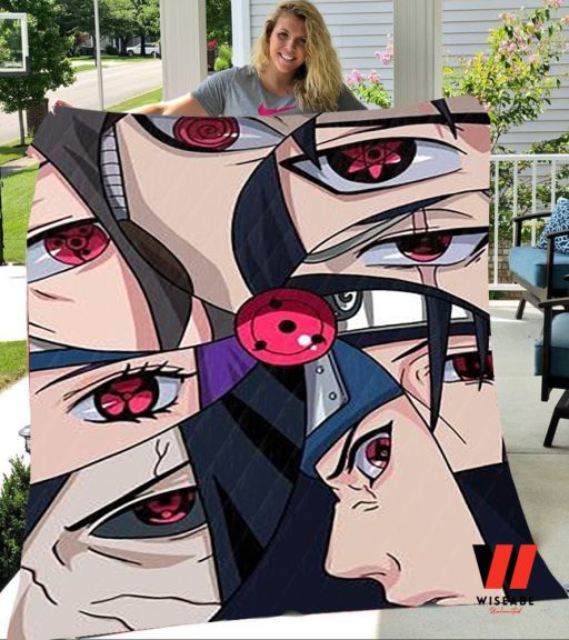 Uchiha The Sharingan Eyes Naruto Anime Blanket, Gifts For Naruto Fans