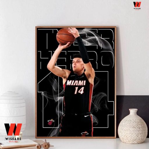 Cool NBA Basketball Number 14 Tyler Herro Miami Heat Poster