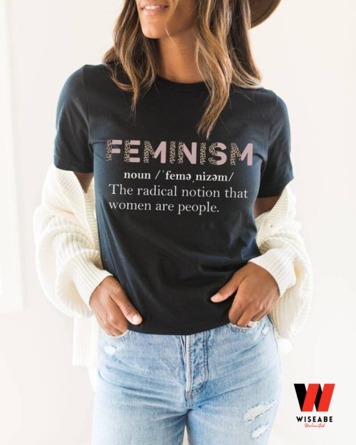 Feminism Definnition Leopard Pattern T Shirt, Women’s Right Gift For Her