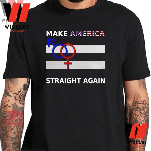 American Flag Pattern Make America Straight Again Shirt