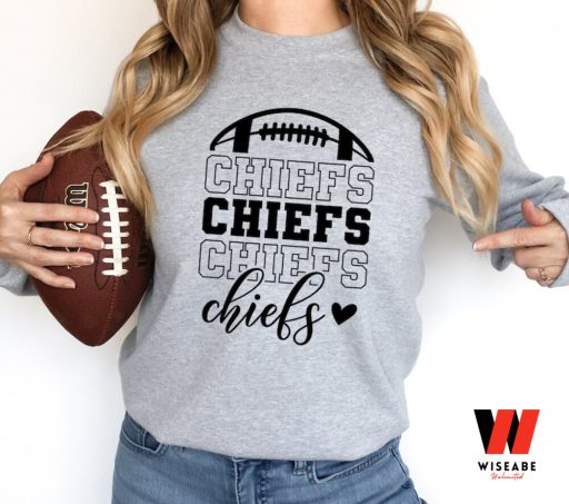 Red Stacked Chiefs Football Kansas City Chiefs Womens Sweatshirt