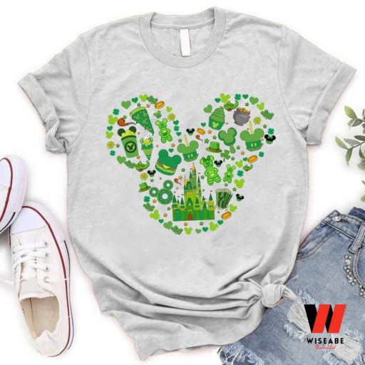 Lucky Irish Green Pattern Mickey Ears Disney St Patrick Day Family T Shirt,  Unique St Patricks Day Gift