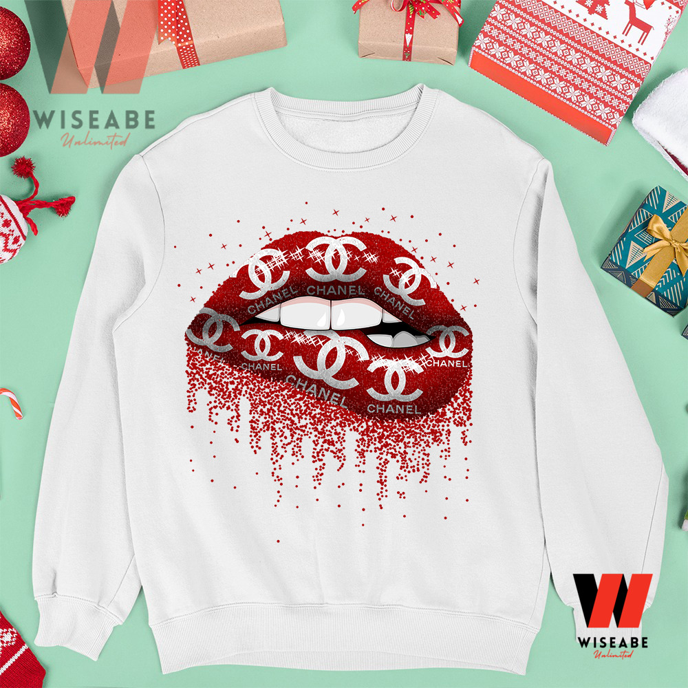 Cheap Red Lips Chanel Inspired Sweatshirt, Birthday Gift For Your Daughter  - Wiseabe Apparels