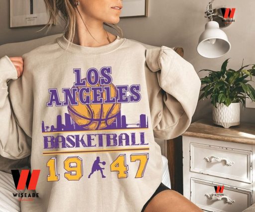 Vintage Los Angeles Basketball 1947 LA Lakers Sweatshirt, Lakers Shirts Mens