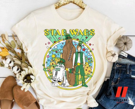 Vintage R2D2 Chewbacca Han Solo Star Wars St Patricks Day Irish Shirt, Cheap Star Wars Merchandise