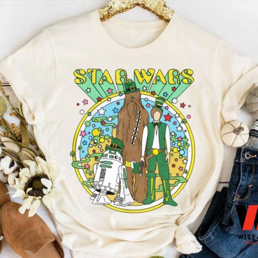 Vintage R2D2 Chewbacca Han Solo Star Wars St Patricks Day Irish Shirt, Cheap Star Wars Merchandise