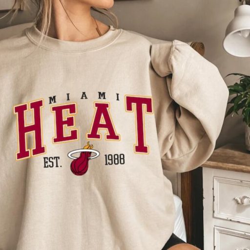 Vintage NBA Basketball Miami Heat Crewneck Sweatshirt