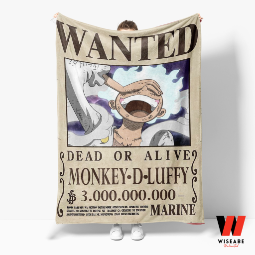 Monkey D Luffy Wanted Poster One Piece Anime Blanket, One Piece Merchandise