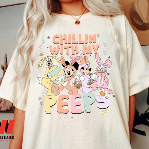 Mickey And Friends Chillin With The Peeps Disney Easter Shirt, Easter Gifts For Adults