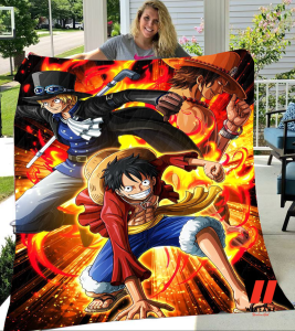 Portgas D Ace Sabo And Luffy One Piece Anime Fleece Blanket