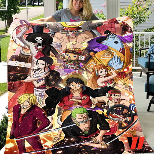 Cheap Straw Hat Pirates One Piece Anime Blanket, One Piece Merchandise