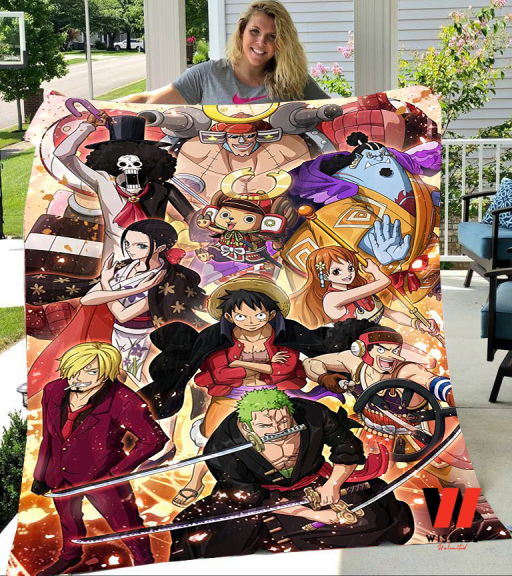 Cheap Straw Hat Pirates One Piece Anime Blanket, One Piece Merchandise