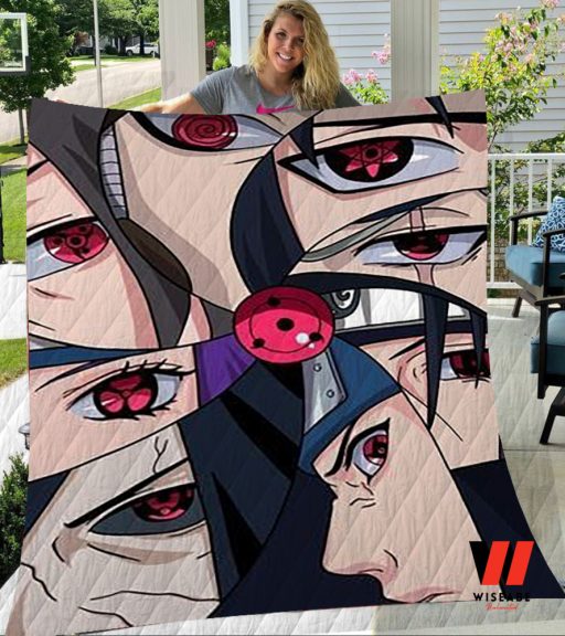 Uchiha The Sharingan Eyes Naruto Anime Blanket, Gifts For Naruto Fans