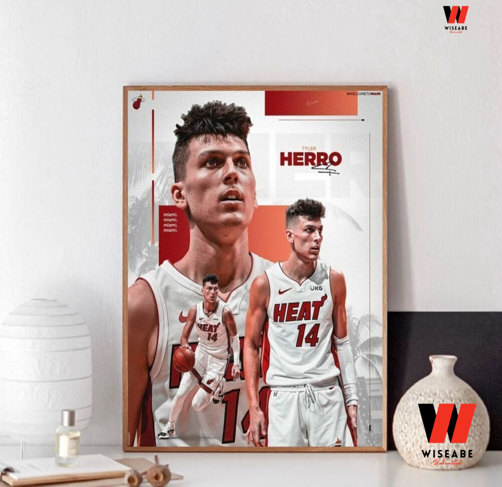 Cheap NBA Miami Heat Number 14 Tyler Herro T Shirt - Wiseabe Apparels