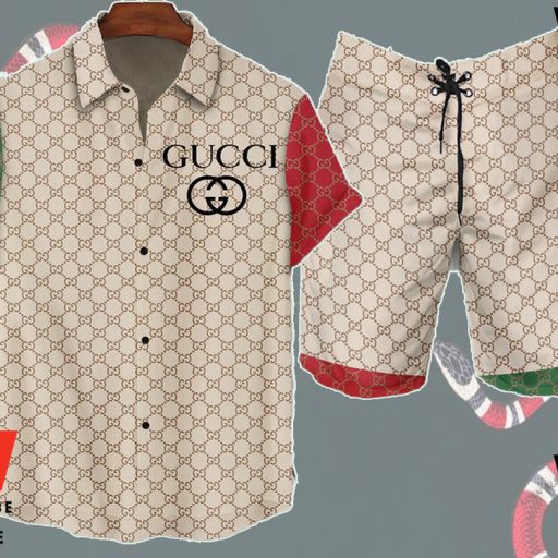 Cheap Red And Green Sleeves Gucci Hawaiian Shirt, Gucci Button Up Shirt