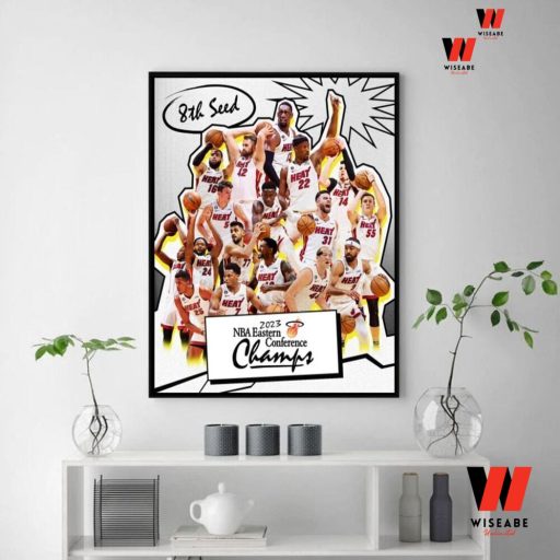 Cheap NBA 2023 Miami Heat Eastern Conference Champions Poster, Miami Heat Champions Poster Wall Art