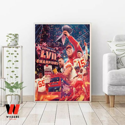 NFL Football Kansas City Chiefs Super Bowl 2023 Championship Poster