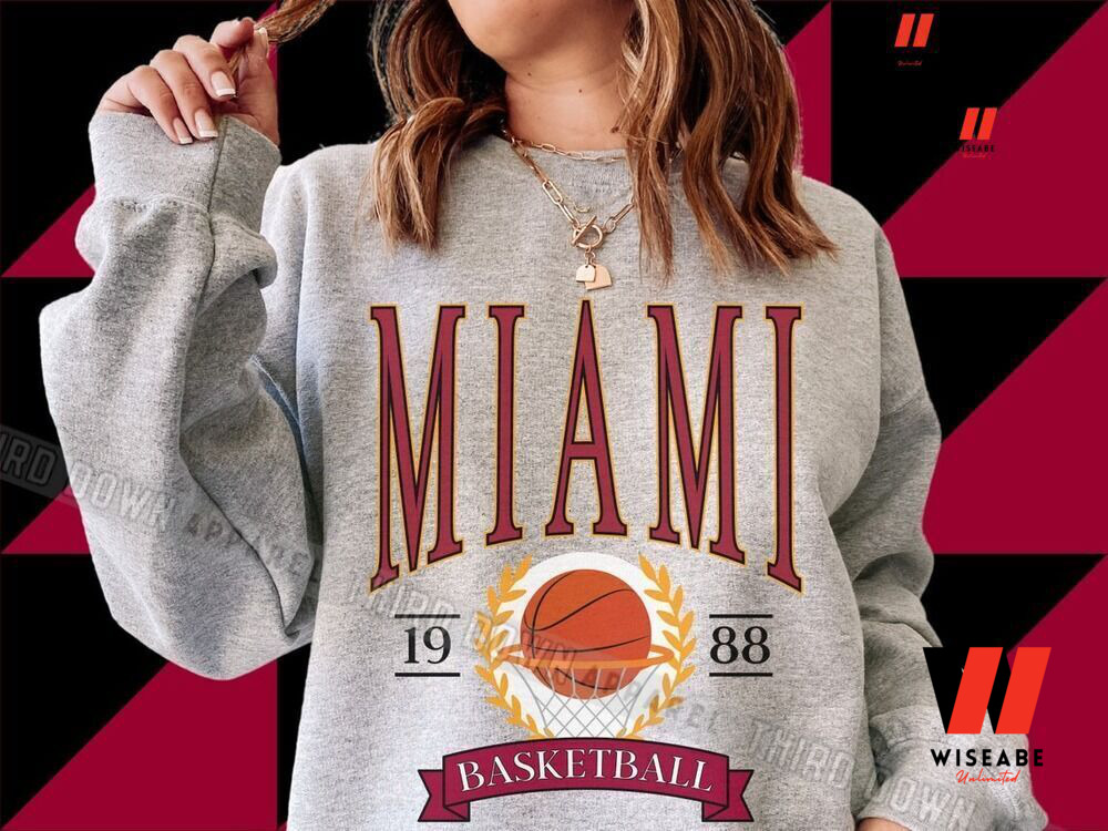 Vintage NBA Basketball Miami Heat Crewneck Sweatshirt - Wiseabe