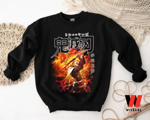 Cheap Flame Pillar Rengoku Anime Demon Slayer T Shirt, Anime Gifts For Adults