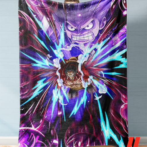 Luffy Gear 4 Gomu Gomu No Kong Gun One Piece Anime Blanket, One Piece Merchandise