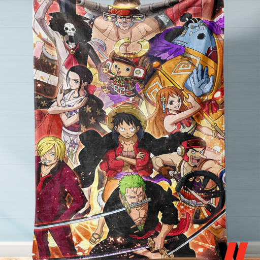 Cheap Straw Hat Pirates One Piece Anime Blanket, One Piece Merchandise