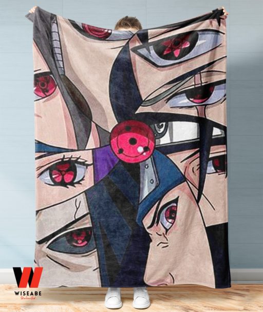 Uchiha The Sharingan Eyes Naruto Anime Blanket, Gifts For Naruto Fans