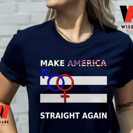 American Flag Pattern Make America Straight Again Shirt