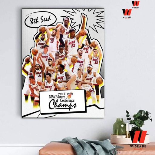 Cheap NBA 2023 Miami Heat Eastern Conference Champions Poster, Miami Heat Champions Poster Wall Art