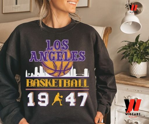 Vintage Los Angeles Basketball 1947 LA Lakers Sweatshirt, Lakers Shirts Mens