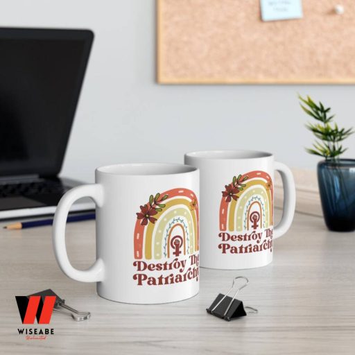 Destroy The Patriarchy Colorful Rainbow Mug, Feminist Gift For Her