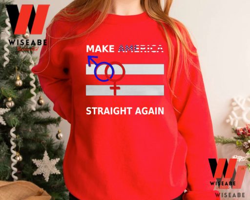 American Flag Pattern Make America Straight Again Shirt