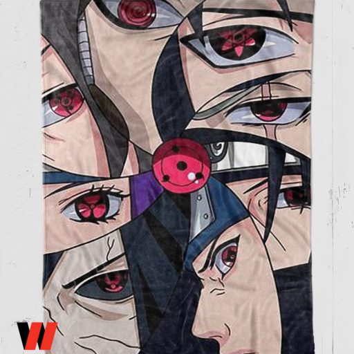 Uchiha The Sharingan Eyes Naruto Anime Blanket, Gifts For Naruto Fans