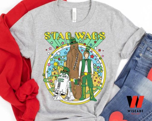 Vintage R2D2 Chewbacca Han Solo Star Wars St Patricks Day Irish Shirt, Cheap Star Wars Merchandise