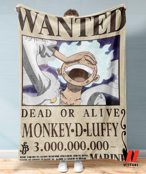Monkey D Luffy Wanted Poster One Piece Anime Blanket, One Piece Merchandise