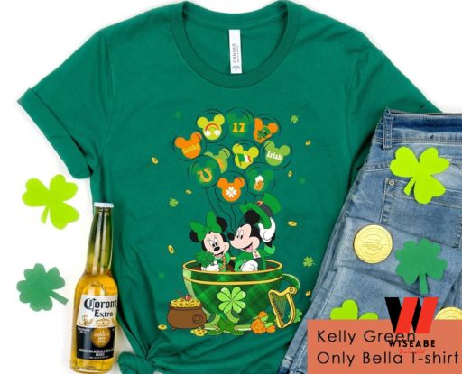 Vinatge Mickey and Minnie Irish Balloon Tea Cup Disney St Patricks Day Shirt, Cheap St Patricks Day Gift