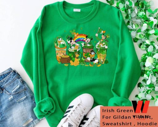 Shamrock Rainbow Mickey Mouse And Friends Coffee Latte Disney St Patricks Day Shirt,  Cheap St Patricks Day Gift