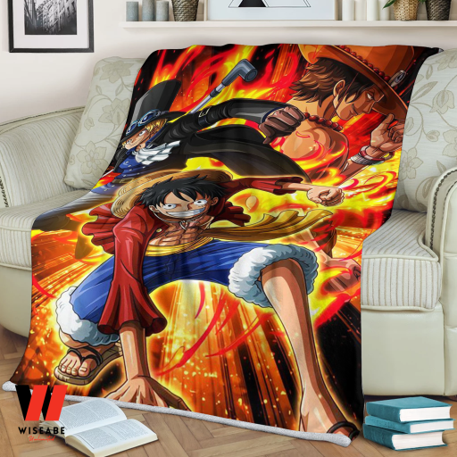 Portgas D Ace Sabo And Luffy One Piece Anime Fleece Blanket, One Piece Merchandise