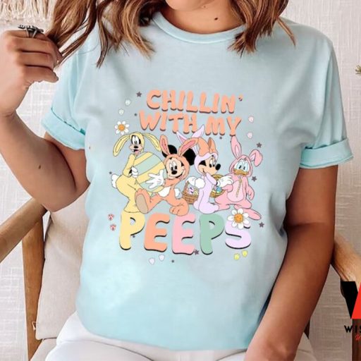 Mickey And Friends Chillin With The Peeps Disney Easter Shirt, Easter Gifts For Adults