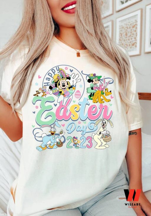 Cheap Disney Happy Easter Day 2023 Womens Easter Shirt, Easter Gifts For Girlfriend