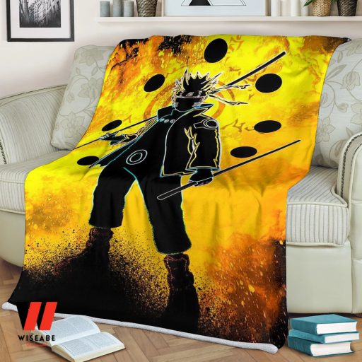 Cheap Naruto Nine Tails Chakra Mode Anime Blanket, Cool Naruto Gifts