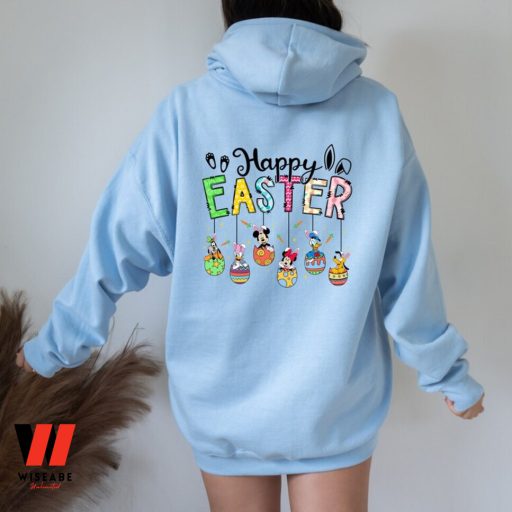 Disney Characters Happy Easter Shirt, Cute Easter Hoodie Gift, Easter Bunny Hoodie, Mickey And Friends Happy Easter Bunny Hoodie Sweatshirt