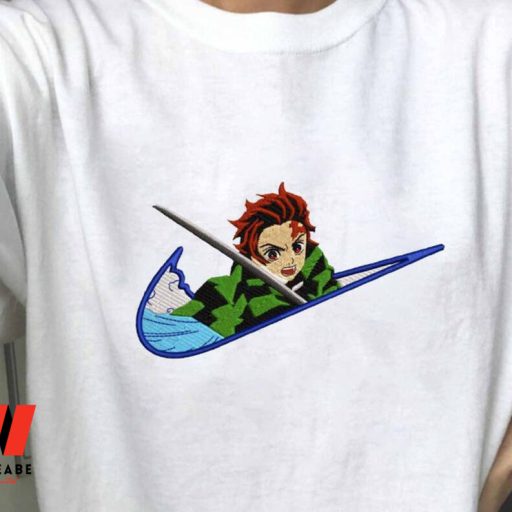 Demon Slayer Tanjiro Kamado Nike Embroidered Shirt, Demon Slayer Merchandise