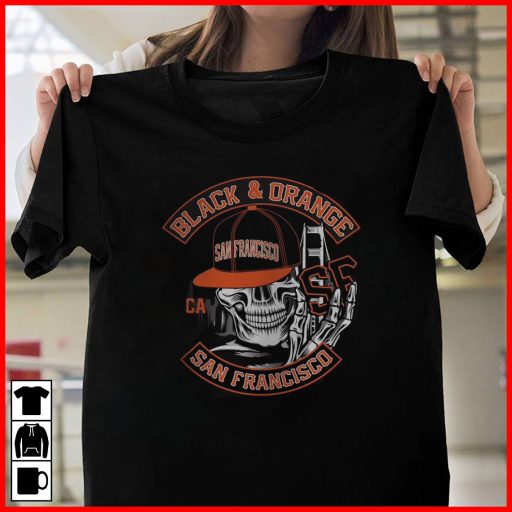 Unique Black And Orange San Francisco Skull Sf Giants T Shirt