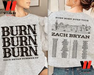 Vintage Zach Bryan Burn Burn Burn Tour 2023 Tracklist Sweatshirt