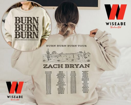 Vintage Zach Bryan Burn Burn Burn Tour 2023 Tracklist  Sweatshirt