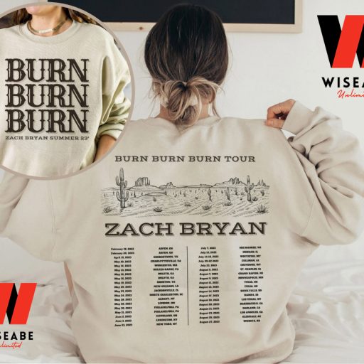 Vintage Zach Bryan Burn Burn Burn Tour 2023 Tracklist Sweatshirt