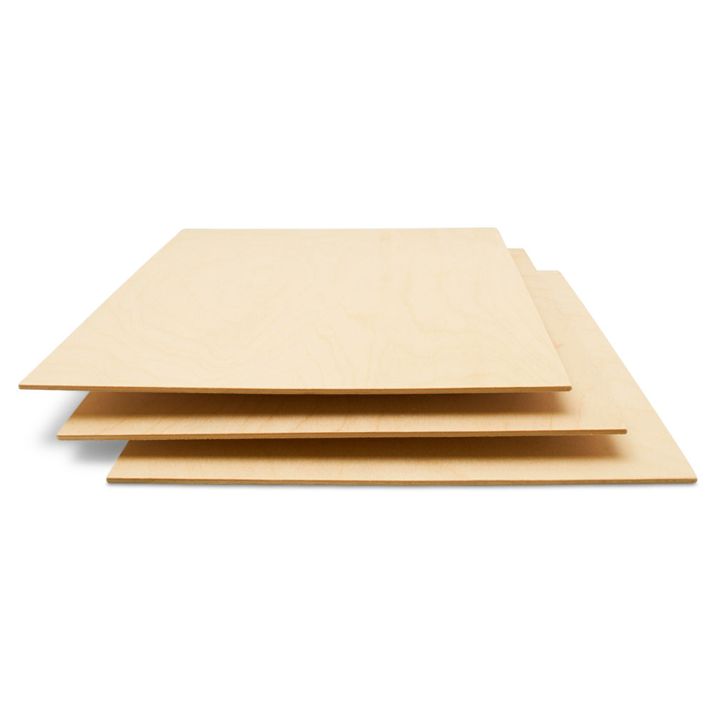 Pack of TEN Baltic Birch Plywood 1/8 3mm Thickness 12x12 for DIY Games,  Laser Cutting, Pyrography and More 